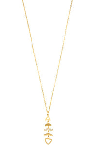 Fish bone pendant necklace