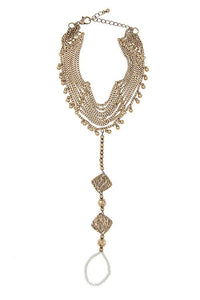 Multi draped bead accent anklet