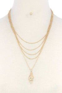 Seashell Charm Layered Necklace