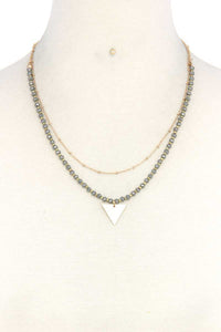 Metal Triangle Charm Layered Necklace