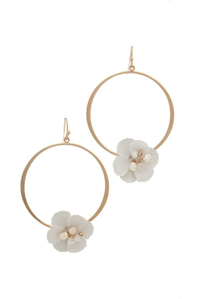 Flower Shape Ring Drop Earring