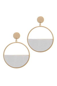 Embossed Animal Print Metal Post Drop Earring