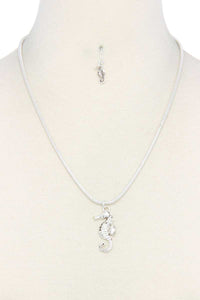 Sea Horse Charm Metal Necklace