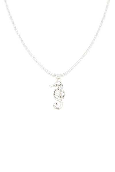 Sea Horse Charm Metal Necklace