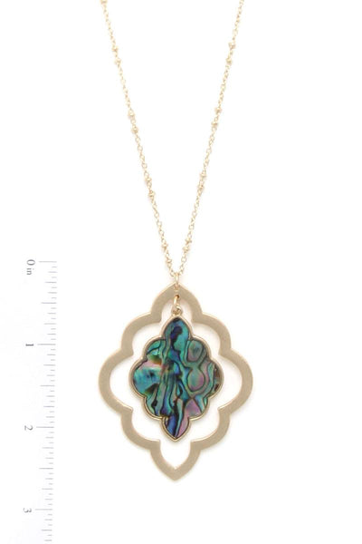 Double Moroccan Shape Pendant Necklace