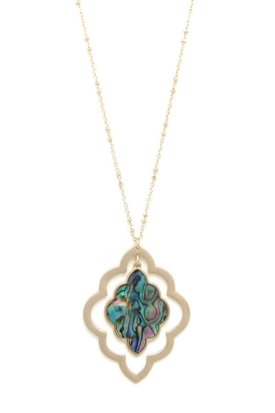 Double Moroccan Shape Pendant Necklace
