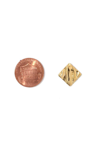 Hammered Rhombus Shape Stud Earring