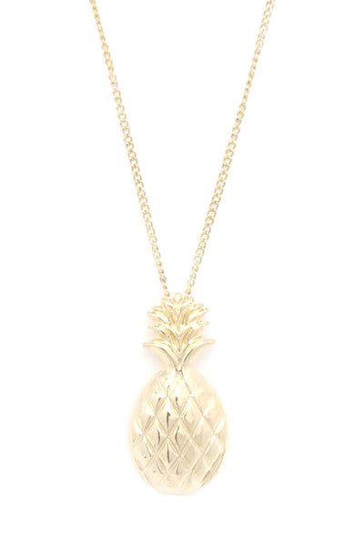 Hammered Pineapple Pendant Multi Cord Necklace And Earring Set