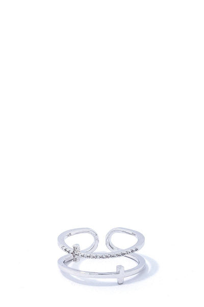 Fashion Cross Infinity Rhinestone Ring