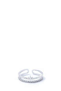 Modern Rhinestone Zirconia Crown Ring