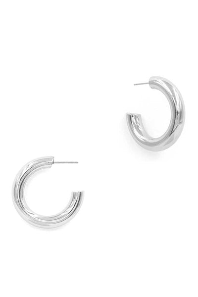 Cute Macaroni Open Hoop 1.2 Inch Earring