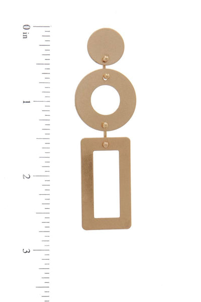 Cut Out Rectangular Shape Post Drop Earring