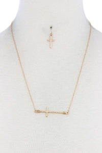 Metal Cross Charm Necklace
