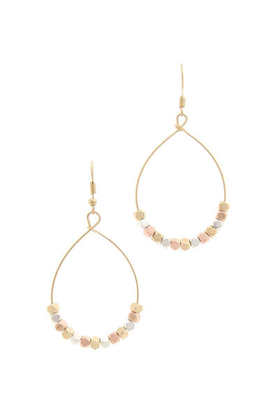 Beaded Metal Drop Earring