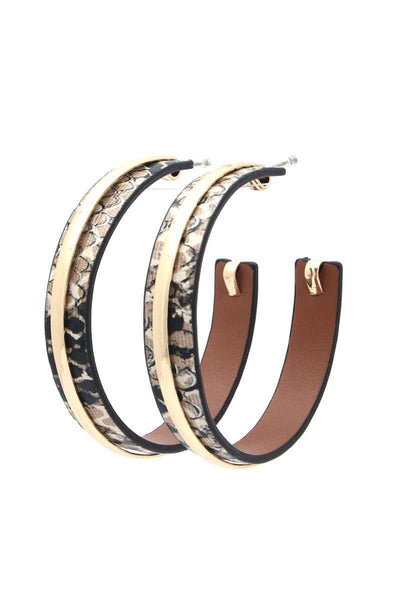 Animal Print Open Circle Drop Earring