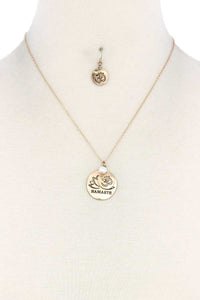 Namaste Engraved Pendant Necklace