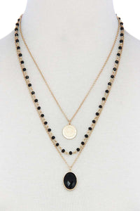 Oval Beaded Layered Necklace