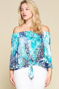 Gorgeous Venezia Tie Dye Paisley Printed Off Shoulder Top