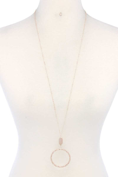 Beaded Ring Pendant Necklace