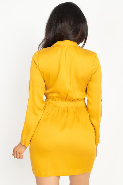 Rtn Bttn Belted Shirts Dress