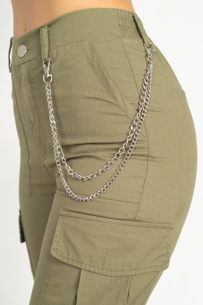 Chain Cargo Twill Jogger Pants