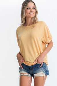 Ribbed Knit Short Sleeve Top
