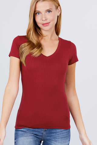 Singles Short Sleeve V Neck Tee