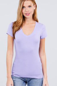 Singles Short Sleeve V Neck Tee