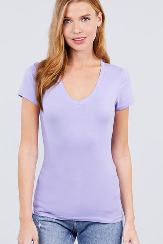 Singles Short Sleeve V Neck Tee
