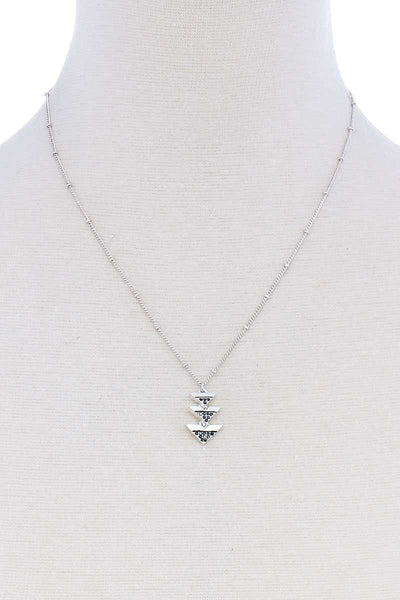 Cute Triple Triangle Pendant Necklace