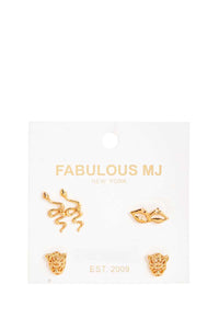 Chic Fabulous 3 Pairs Stud Earring Set