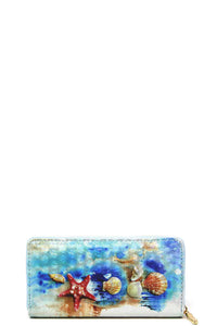 Fashion Sea Life Shell Print Wallet
