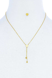 Cute Mini Hear Fashion Necklace And Earring Set