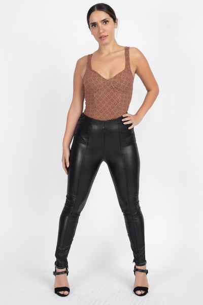 High Waist Faux Leather Pants