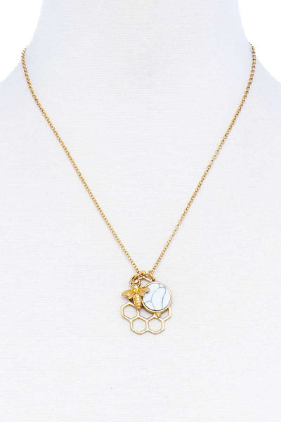 Fashion Bee Hive Pendant Necklace