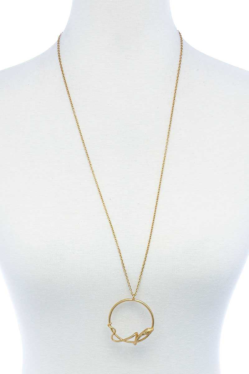 Designer Fashion Snake Ring Pendant Necklace