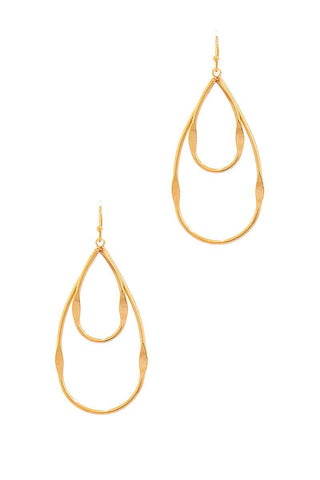 Fashion Double Tear Drop Out Line Earring