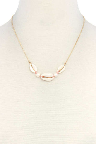 Triple Cowrie Shell Necklace