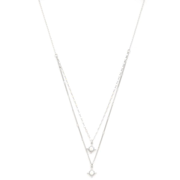 Double Star Crystal Layered Necklace